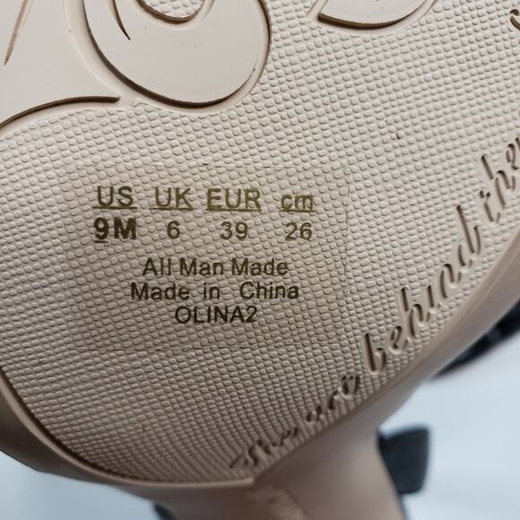 Franco Sarto Womens 9 Olina 2 Wicker Block Heel Ankle Strap Sandal NEW - Picture 9 of 11